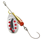 Spinner Cormoran Bullet Single Hook - silver / red dots