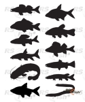 Stickers fish - color black