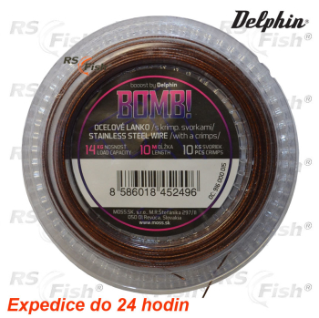 Wire leader Delphin BOMB! 7 x 1 - 10 m + sleeves
