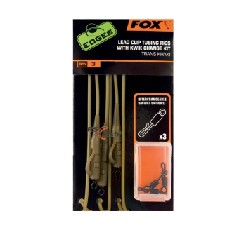 FOX Edges Lead Clip Tubing Rigs With Kwik Change Kit - CAC579
