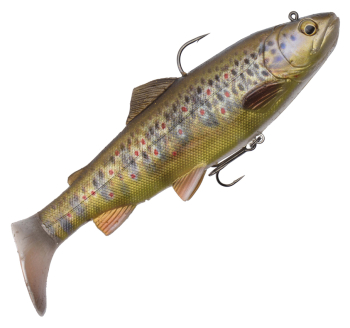 Ripper Savage Gear 4D Trout Rattle Shad - color Dark Brown Trout