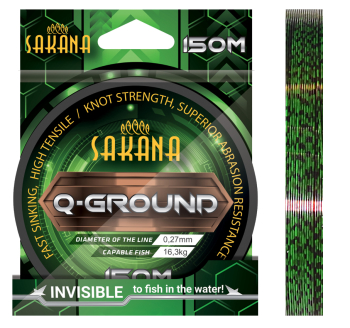 Fishing line York Sakana Q-Ground - color green/black camouflage
