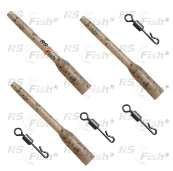 Anti tangle sleeves Extra Carp Camo S + swivels - 7028