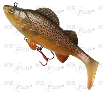 Ripper DAM Effzett Natural Perch Paddle Tail - color Brown Trout