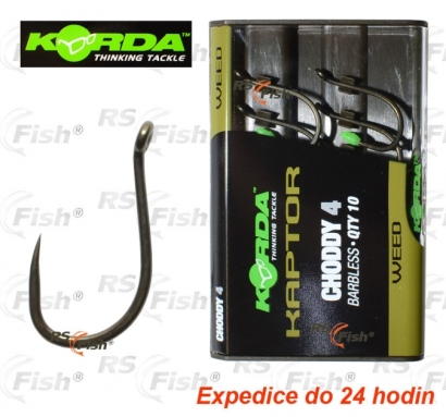 Hooks Korda Kaptor Choddy Barbless - color weed