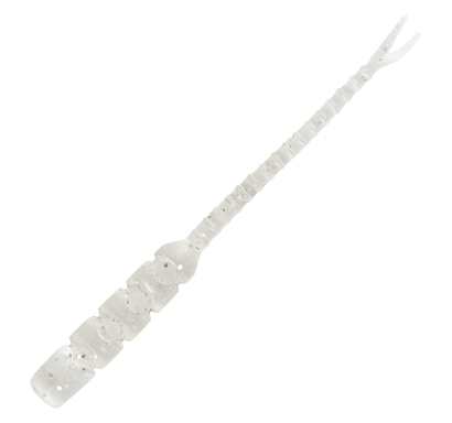 Mustad AJI Worm - Bachi - Bachi - color Clear Silver Glitter (MAJI-BCI-2-2)